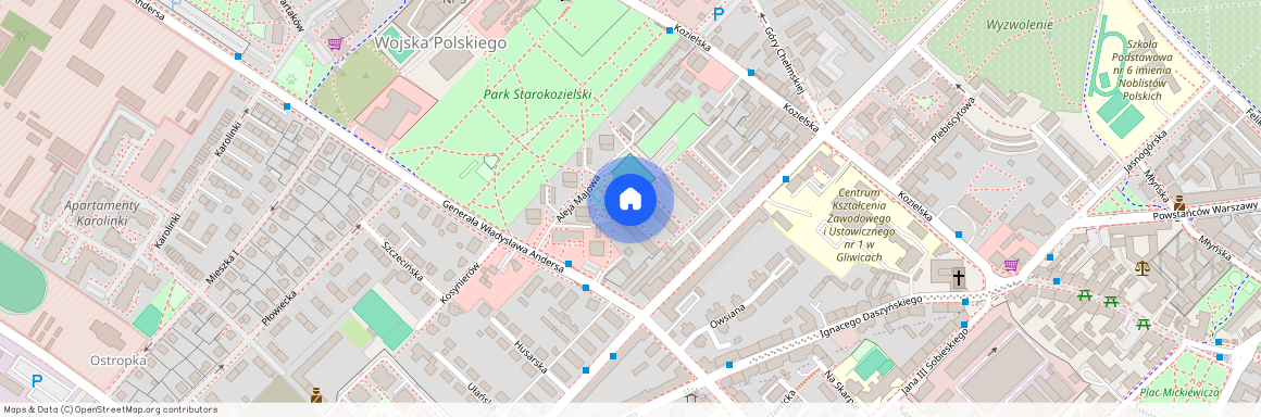 Aleja Majowa, Wojska Polskiego, Gliwice, śląskie