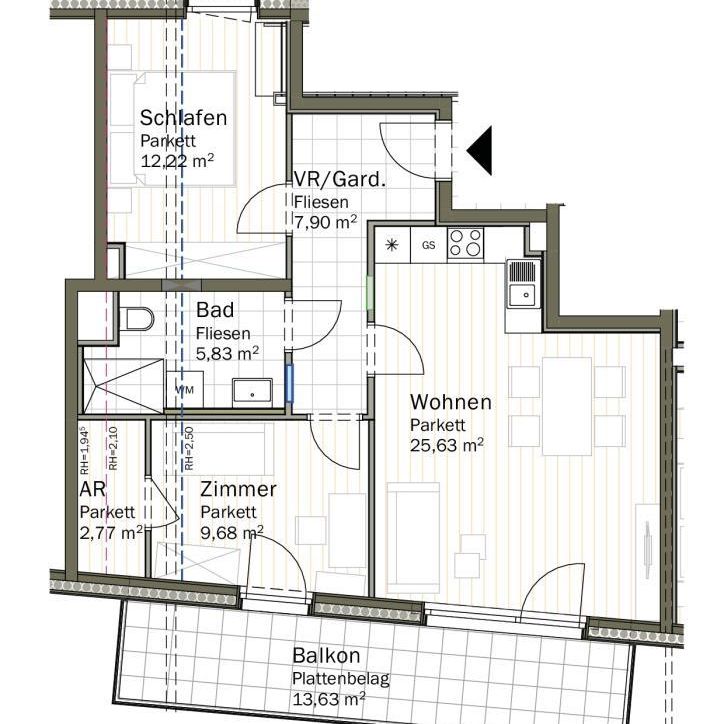 ERSTBEZUG - Geförderte 3-Zimmer Wohnung im Dachgeschoss zu vergeben! - Foto 2