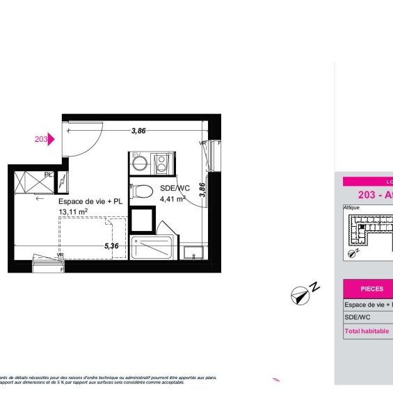 Location Appartement 1 pièce 17m² FRANQUEVILLE ST PIERRE 76520 - Photo 2