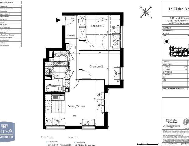 Appartement à louer 3 pièces 60.22m² - Photo 1