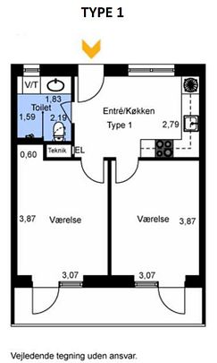 Delevenlig 3 værelses lejlighed med kort afstand til uddannelsesinstitution og indkøb - Photo 1