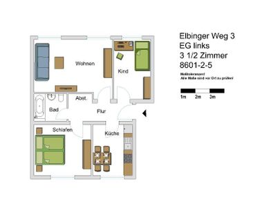 3 1/2 Raum im Erdgeschoss in ruhiger Lage ! - Foto 5