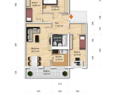 4-Zimmer Mietwohnung - Gruna - Photo 3