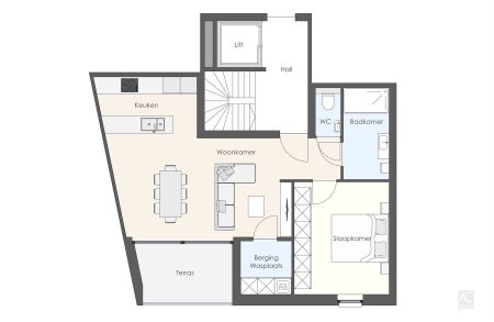 Appartement met 1-slaapkamer, ruim terras en parkeerplaats - Foto 5