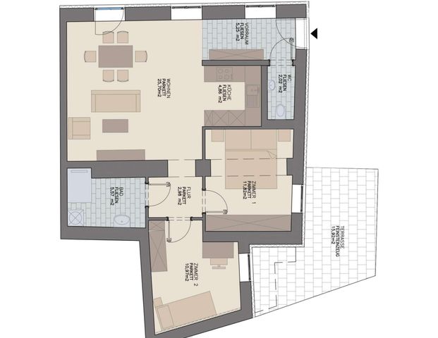 Geförderte Altbauwohnung mit Terrasse in den Innrnhof - Photo 1