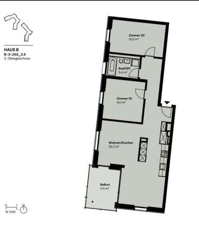 3.5 Zimmer, 87 m², 2. Stock - Photo 2