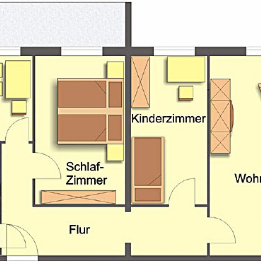 Wohnung, 3 Zimmer (69,84 m²) - Photo 1