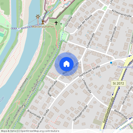 Willroiderstraße, 81545 München Harlaching ca. 6, 0 km south of Munich-center