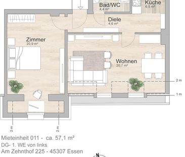 Modernisierte 2-Zi.-Altbau-Whg.mit Designboden in E-Kray! - Photo 1