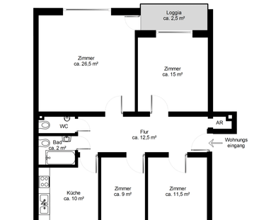Zentrale 3,5-Zimmer-Wohnung in gepflegter Wohnanlage - Foto 3