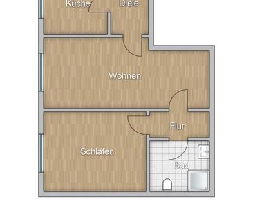 2 Raum Wohnung mit modernisiertem Duschbad - Foto 2