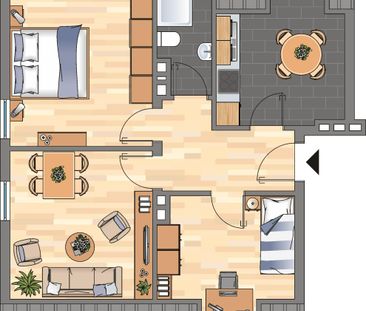 Demnächst frei! 3-Zimmer-Wohnung in Wilhelmshaven City - Foto 1