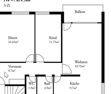 Sonnige 3-Zimmerwohnung mit Balkon und Lift - Foto 6