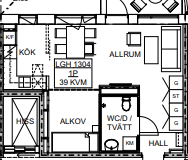 39 kvm på Bangårdsgatan 15B, Östersund - Foto 3
