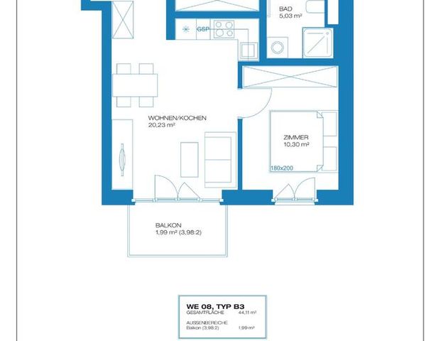 2 Zimmer (Neubau)-Wohnung mit Balkon und amerikanischer Küche - Foto 1