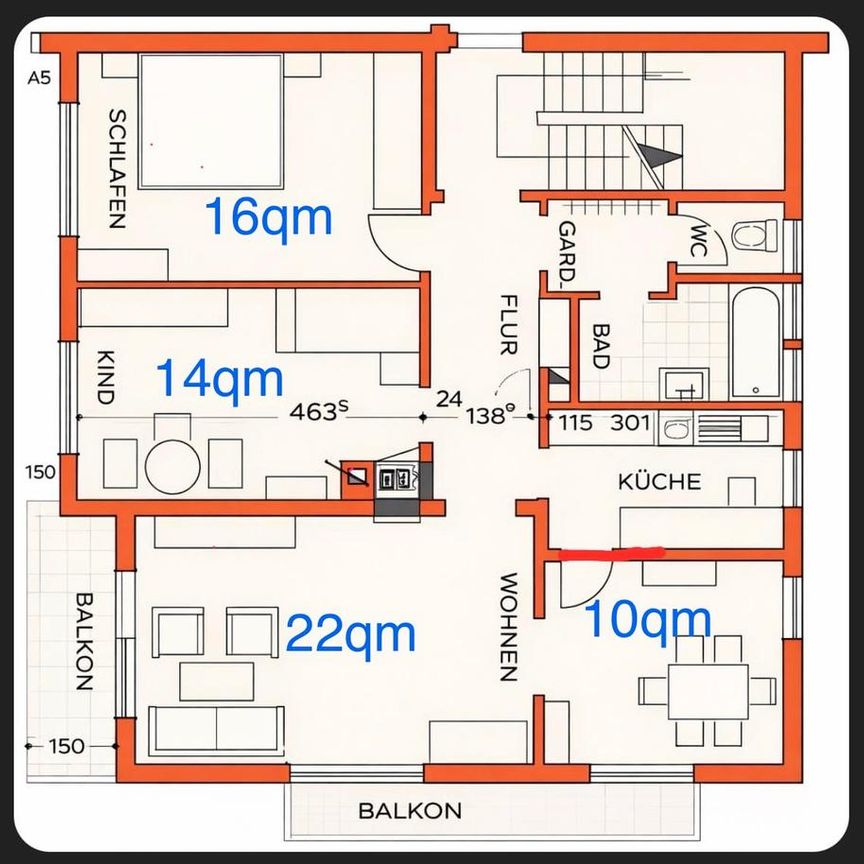 4-Zimmer-Wohnung in Asperg Nähe S-Bahn - Foto 1