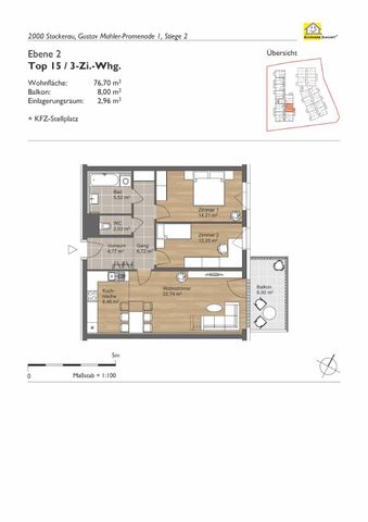 3-Zimmerwohnung mit Balkon in Stockerau - Photo 3