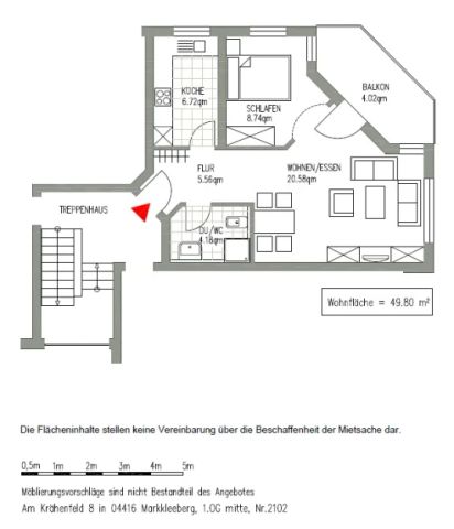 MARKKLEEBERG + 2 ZIMMER + BALKON + TRAUMHAFT RUHIG + NEU RENOVIERT - Foto 3