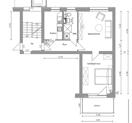 2-Raum-Wohnung im Stadtzentrum Geras mit Aufzug, Balkon und Dusche - Photo 5