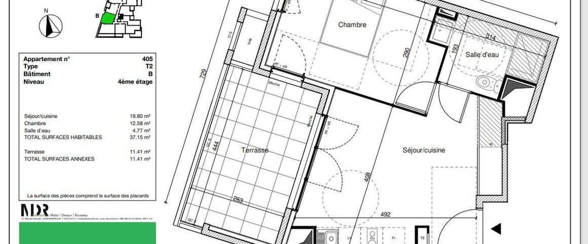 location Appartement T2 DE 37.15m² À MONTPELLIER - Photo 1