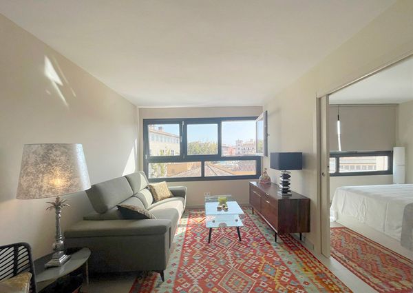 Elegante apartamento amueblado de un dormitorio, ascensor en zona Mercado del Olivar, Palma.