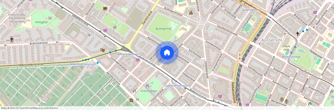 Zypressenstrasse 59, 8004 Zürich, Lageplan