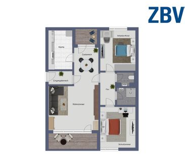 Und wann ziehen Sie zu uns? Drei Zimmer mit Balkon! - Photo 1