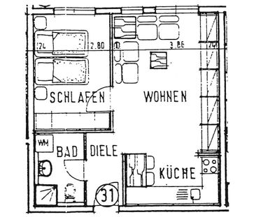 2-Raum-Wohnung, 45,2 m² im 1. OG, ruhige Lage in Gera-Aga - Foto 1