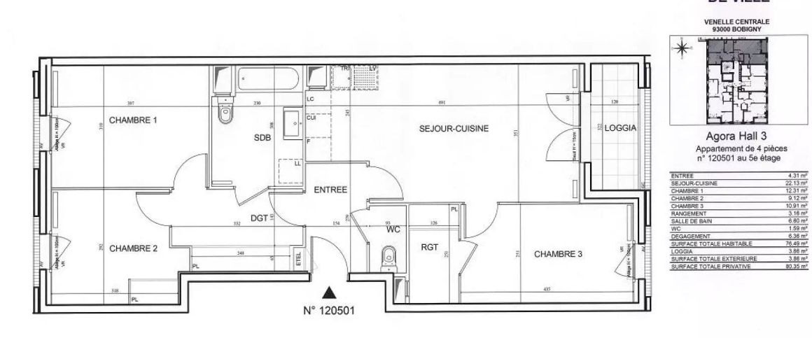 location Appartement T4 DE 76.8m² À BOBIGNY - Photo 1