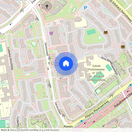 ul. Dereniowa, Ursynów-Centrum, Ursynów, Warszawa, mazowieckie