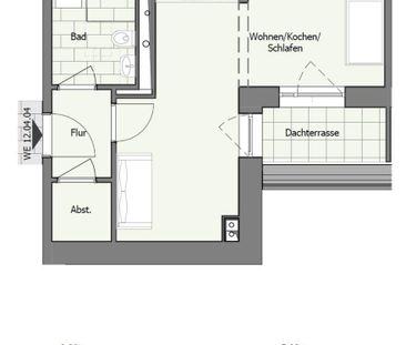 Gut geschnittene 1-Zimmer-Wohnung mit Dachterrasse und EBK - Photo 1