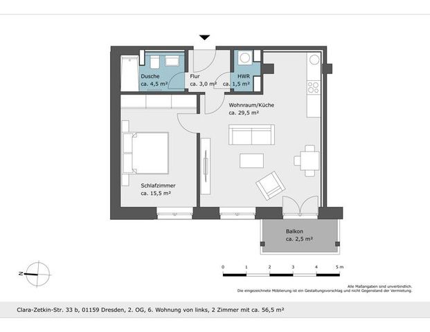 Neubau! 2-Raumwohnung mit Balkon! - Photo 1