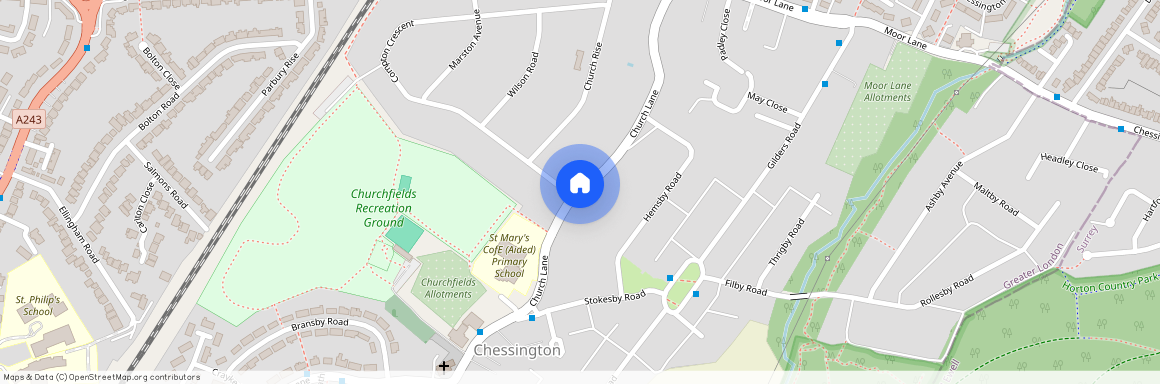Church Lane, Chessington, Surrey. KT9