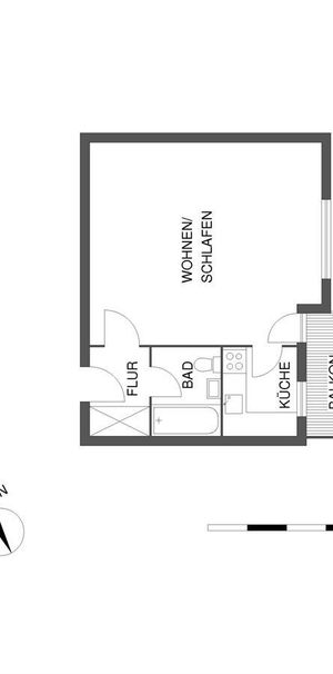 Helles 1-Zimmer-Apartment mit Balkon in ruhiger Lage - Foto 2