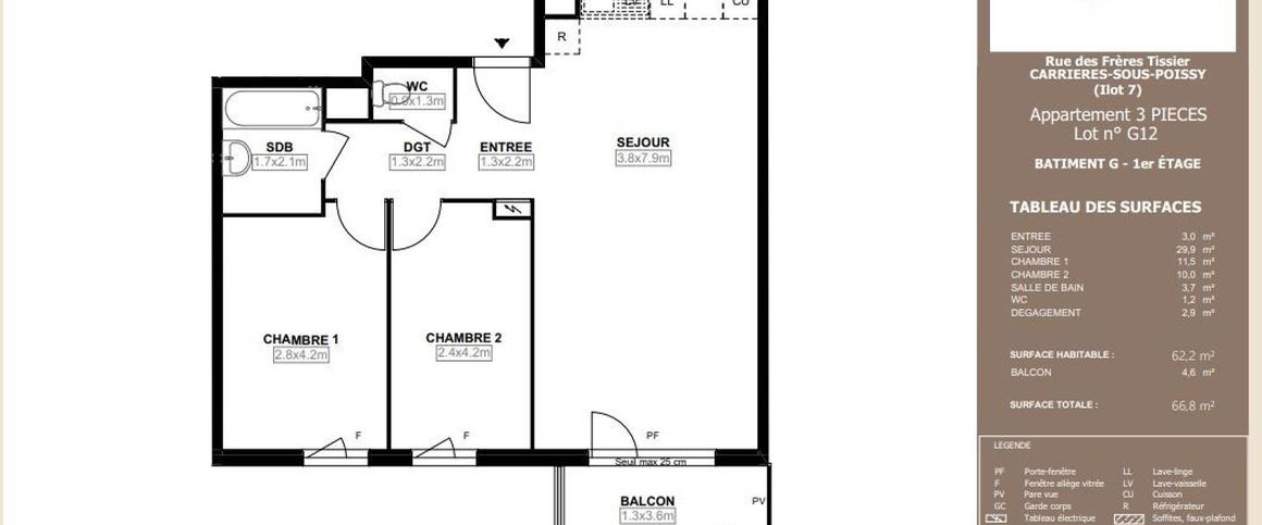 location Appartement T3 DE 62.2m² À CARRIERES SOUS POISSY - Photo 1