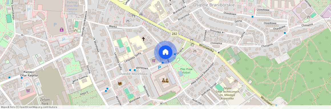 ul. Partyzantów, Osiedle Morelowe, Centrum, Zielona Góra, lubuskie