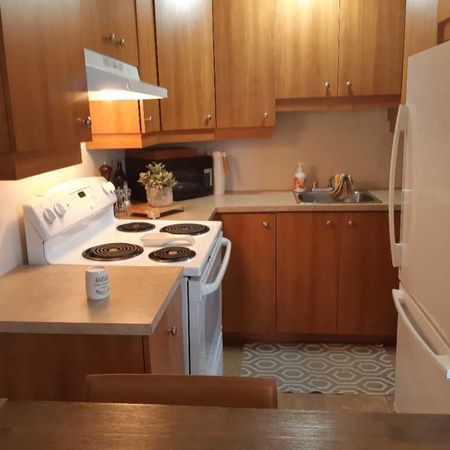 LIBRE 3 1/2 a louer Tranquille dans un triplex Cour Privé Table et BBQ Grande pièces ensoleiller, NOUVEAU: SALLE DE BAIN/PLANCHER/PEINTURE + A/C.++ - Photo 3