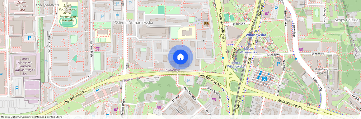 al. Aleja Wilanowska, Ksawerów, Mokotów, Warszawa, mazowieckie