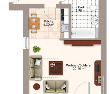 Kleine Single-Wohnung im Grünen - Photo 1