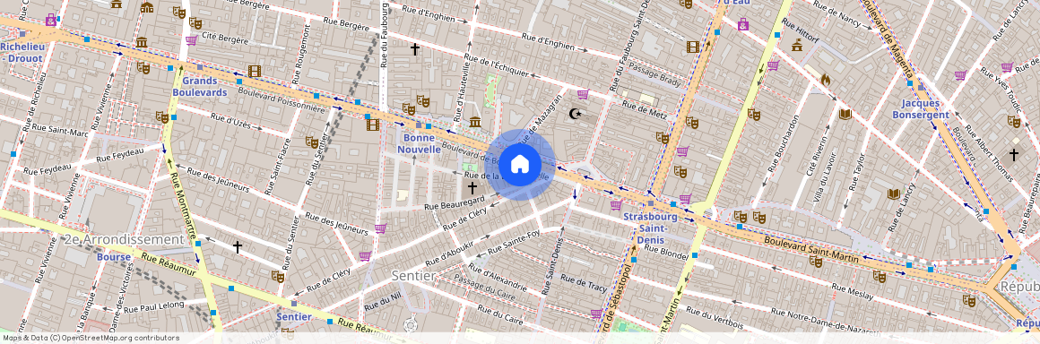 Rue Notre Dame de Recouvrance entre Boulevard de Bonne Nouvelle et Rue de la Lune 75002 Paris (2e arrondissement)