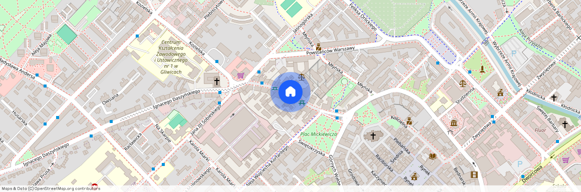 o. Jana Siemińskiego, Śródmieście, Gliwice, śląskie