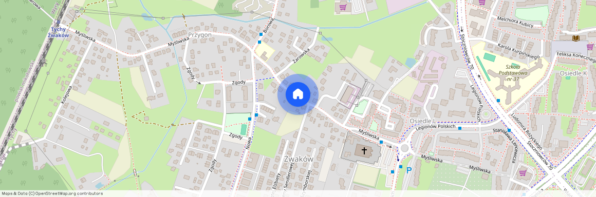 ul. Myśliwska, Żwaków, Tychy, śląskie