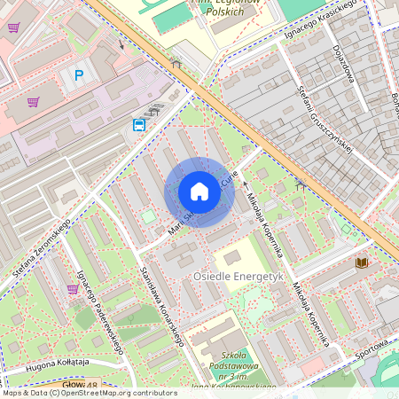 ul. Marii Skłodowskiej-Curie, Kozienice, Kozienice, kozienicki, mazowieckie