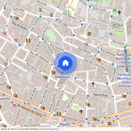 Rue des Abbesses et Passage des Abbesses 75018 Paris (18e arrondissement)