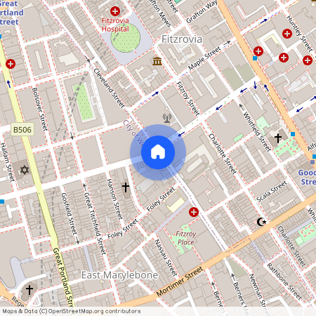 Cleveland Street, Fitzrovia, London, W1T