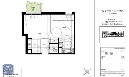 Appartement à louer 2 pièces 40.02m² - Photo 4