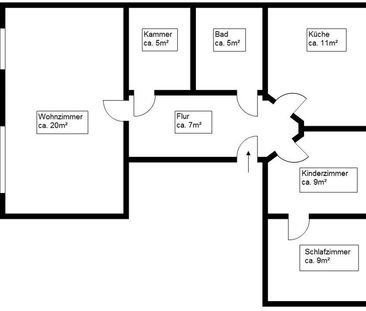 3 Raum-Wohnung mit Wohnküche und Balkon - Photo 2