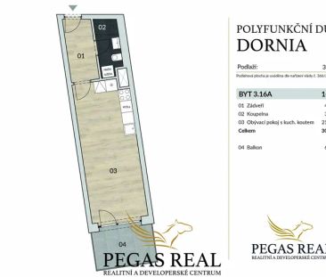 Pronájem bytu 1+kk 30 m - Fotografie 4