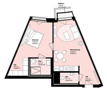 BelView Apartments: 2-Zimmer-Wohung mit kleinem Balkon im 11. Stock... - Foto 2
