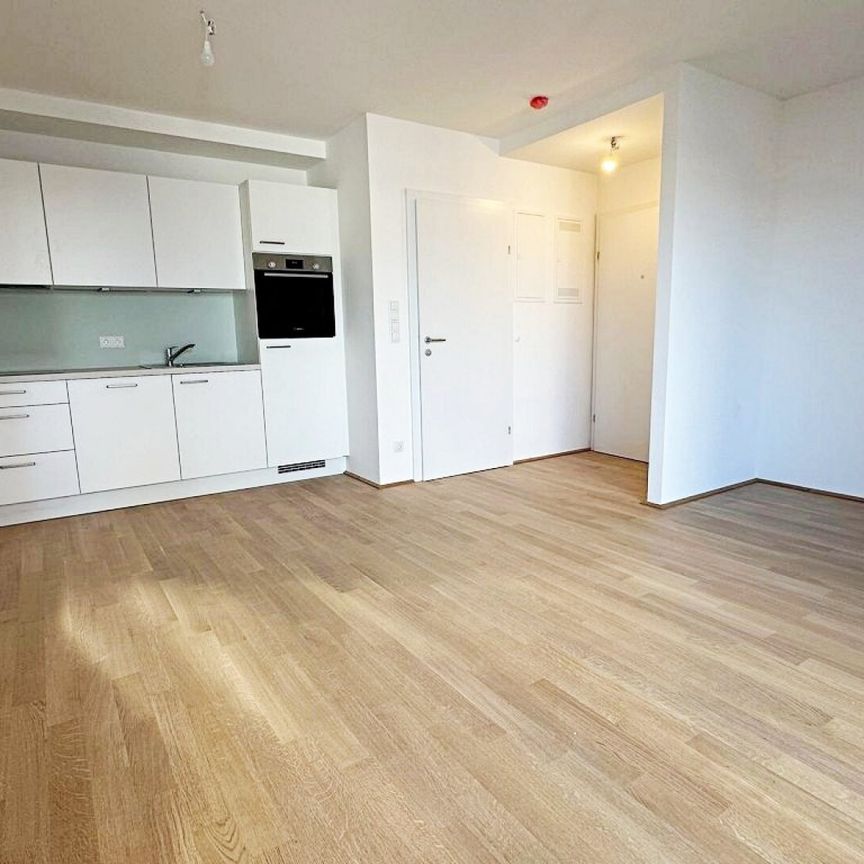 AUGARTEN-NÄHE, DACHGESCHOSS, klimatisierte 43 m2 Neubau mit 6 m2 Balkon, Wohnküche, 1 Zimmer, Duschbad, Parketten, Erstbezug - Photo 1